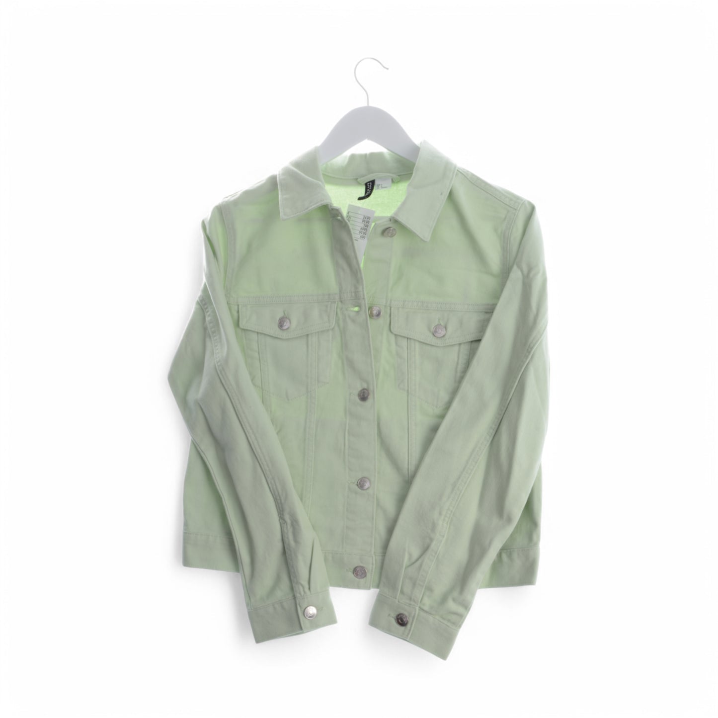 Film Studio Rental – H&M Women's Light Green Denim Jacket – Size Small (EUR)