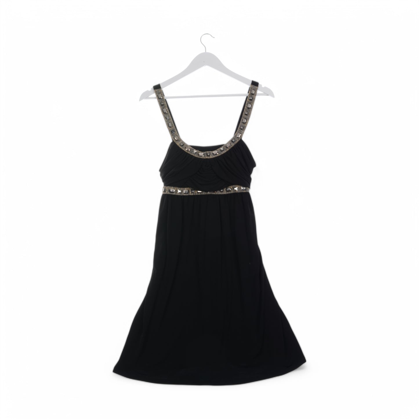 City Triangle Black Embellished Empire Waist Dress SZ L