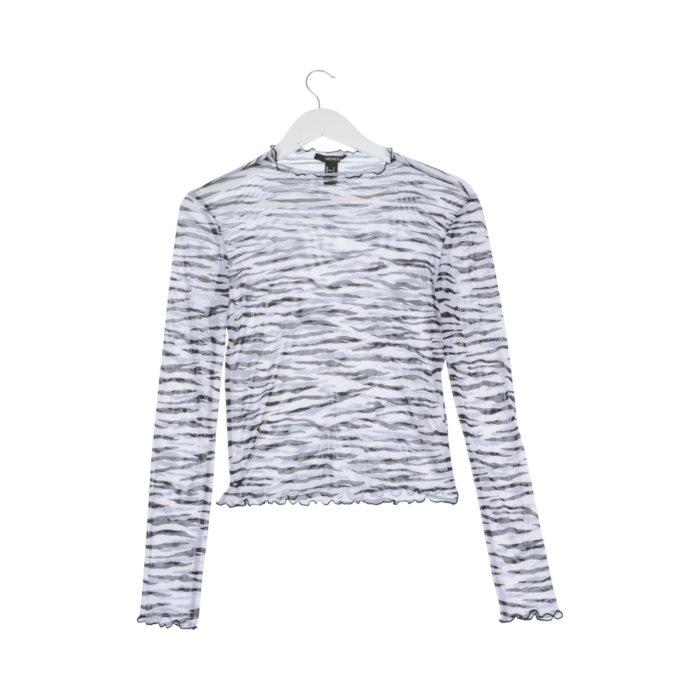 Forever 21 Zebra Mesh Top SZ S