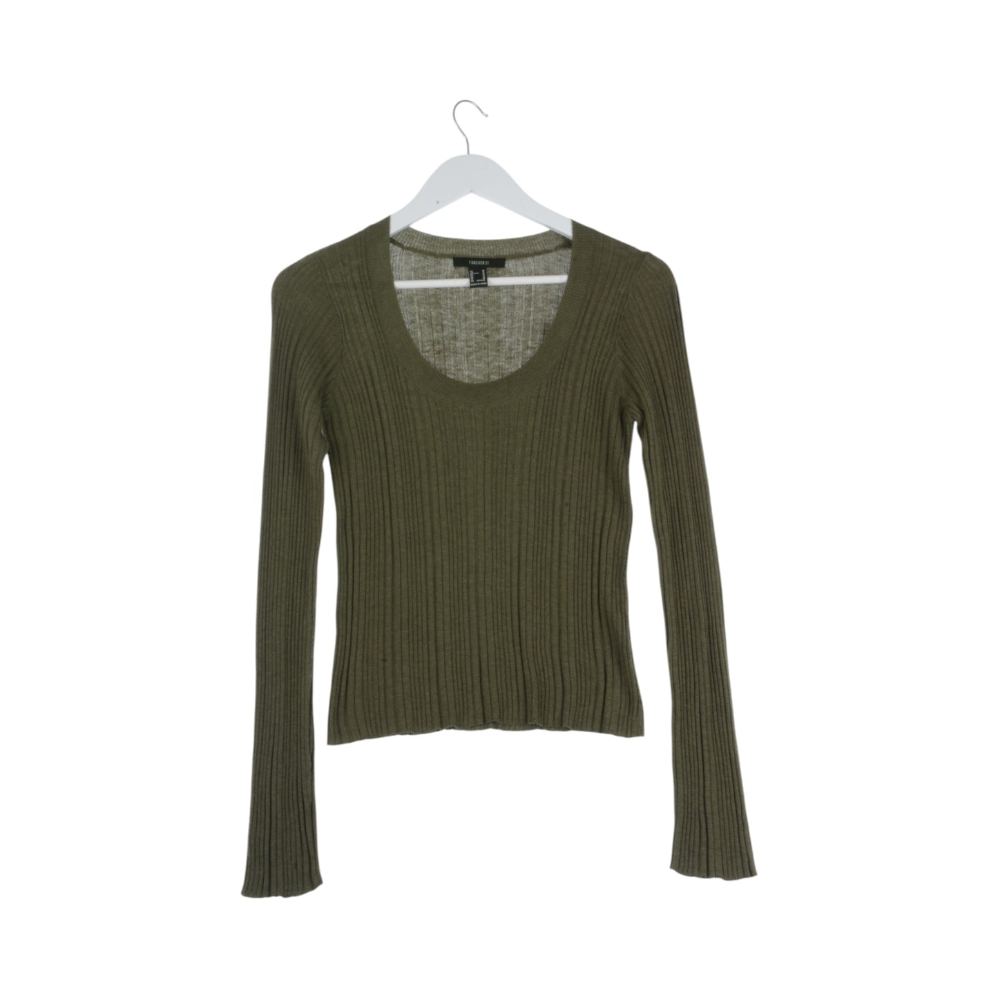 Forever 21 Olive Ribbed Sweater SZ M