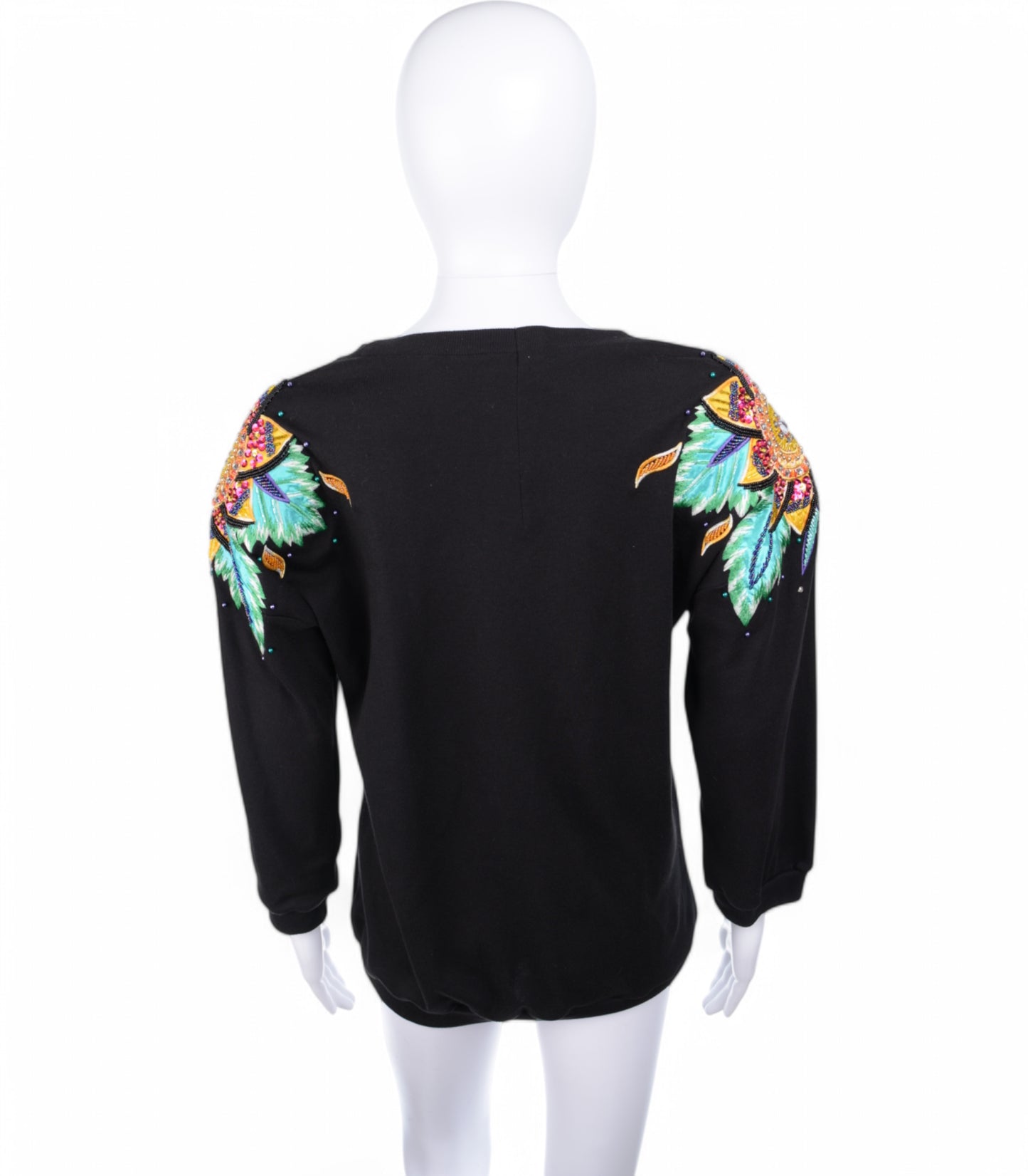 The Goldbergs (TV) – Beverly (Wendi McClendon-Covey) Black Sequined Shoulder Sweater with Shoulder Pads