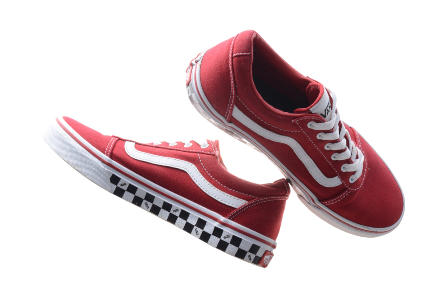 Cobra Kai (TV) – VANS Red Canvas Checkered Soles SK-8 Low Top Skateboard Shoes Size 5Y