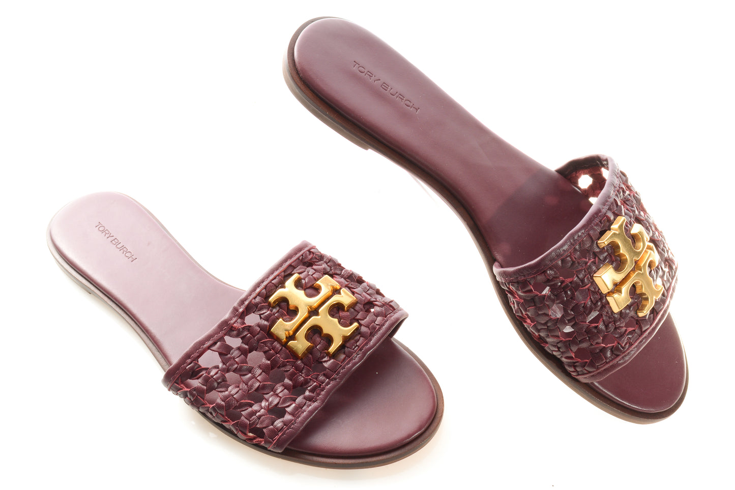 Cobra Kai (TV) – Tory Burch Everly Napa Leather Burgundy Slides Size 9.5